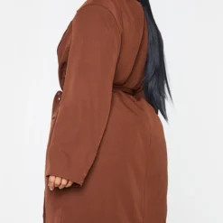 Plus Robe Blazer Chocolat à Taille Nouée -Jolie Vêtue Soldes Magasin 5d30fc95cda0c1f81e86cd304492a80dac64d433 cmt2412 3