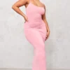 Logic Shape Robe Longue En Jersey Vieux Rose à Bretelles