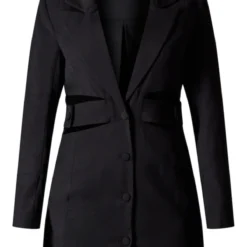 Label PLT Robe Blazer Tissée Noire à Découpes Et Boutons -Jolie Vêtue Soldes Magasin 5d9aad4acf49fe77747e05c1ea38ee87e2e59be5 cnc2328 5