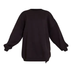 Robe Pull En Sweat Noir à Col Ras Et Ourlet Fendu -Jolie Vêtue Soldes Magasin 5dcaac2d5973b54829de1591219e3285673a19c4 cmv4094 6