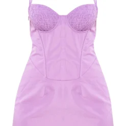 Robe Corset Moulante Tissée Violette à Buste Froncé -Jolie Vêtue Soldes Magasin 5dcbca1f011d850c76670ca96ba6afe1a478a633 cne8497 5