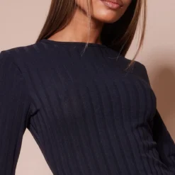 Robe Moulante Noire En Maille Côtelée Large à Manches évasées Légèrement Volantées -Jolie Vêtue Soldes Magasin 5e496b9c0ce2cfb931164c8dd88206181398a504 cnd5512 4