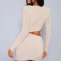 Robe Très Moulante Gris Pierre Froncée Découpée à épaulettes -Jolie Vêtue Soldes Magasin 5e4fef6f32667638ede3cd50e05d2929b24517a4 cnb7463 2