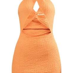 Robe Moulante Dos Nu Orange Texturée à Détail Torsadé -Jolie Vêtue Soldes Magasin 5e778756f81ed5a25606877350895784b908a079 cnd5890 5