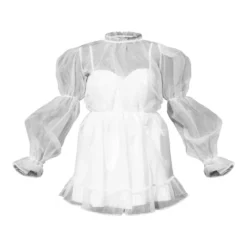 Robe Droite En Organza Blanc à Col Montant Et Manches Bouffantes 11 Robe Droite En Organza Blanc à Col Montant Et Manches Bouffantes -Jolie Vêtue Soldes Magasin 5eacd4ad275aa094598a5d74a4d522c96db2e592 cnd9165 5