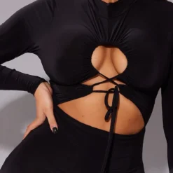 Shape Robe Très Moulante Noire Lacée à Fronces Et Manches Longues -Jolie Vêtue Soldes Magasin 5eb4c0c2ecd93fe676dcd4da6d83b1c13c08faa0 cmv6566 5