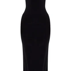 Robe Longue Moulante Noire à Col Bénitier Avec Noeud Et Dos Ouvert -Jolie Vêtue Soldes Magasin 5f35b71ab7663b08789608fc38701025f0dad88c cnd2260 5