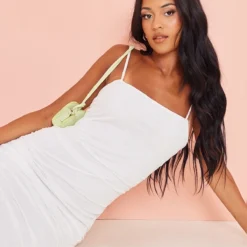 Tall Robe Mi-longue En Mesh Froncé Blanc -Jolie Vêtue Soldes Magasin 5f5dbc2ddab77cea51eca04901c672d62da4e80b cna0455 5