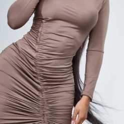 Shape Robe Moulante Taupe à Col Asymétrique Froncé -Jolie Vêtue Soldes Magasin 5f60d3ff02bb56b7ac63844178fa4cdf374388fe cnc8791 4