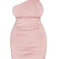 Plus Robe Moulante Rose Froncée Asymétrique -Jolie Vêtue Soldes Magasin 5f8a8fa855d68765a8e683243f40dd29e2a98741 cnd2490 5