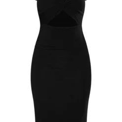 Robe Mi-longue Noire En Jersey à Mancherons Et Découpes Détail Noeud -Jolie Vêtue Soldes Magasin 5ffd4646da76e187ab7a43fbc0d9ad9185f06a08 cnb7235 5