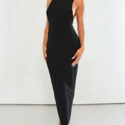 Robe Longue Moulante Noire à Dos Très Nageur