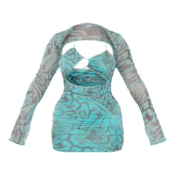 Shape Robe Moulante En Mesh Bleu Imprimé Animal Vif Superposé à Lacets -Jolie Vêtue Soldes Magasin 6020af1f76e1c4be511ecb3aa51be8a20a2712d3 cna2367 6