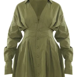 Robe Chemise Oversize Plissée En Maille Tissée Kaki -Jolie Vêtue Soldes Magasin 6073be2da9b8834f951322430e22809b2a537ffc cna4955 5