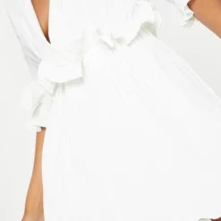 Robe Patineuse Blanche Plissée à Volants -Jolie Vêtue Soldes Magasin 60d0da139fc65f4536fbc010c5c2c15521165d0a clw7888 5