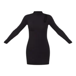 Logic Robe Moulante Côtelée Noire Découpée à Manches Longues -Jolie Vêtue Soldes Magasin 6110212d790ac91575c61f6cb027cd51318dfd1d cnb7251 5