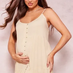 Maternité Robe De Grossesse Effet Lin Sauge à Bretelles -Jolie Vêtue Soldes Magasin 611f502905d42543c1ce0214e5f9b79cca4e68d3 cnd7407 4