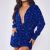 Petite Mini Robe En Velours Bleu à Sequins Et Décolleté Plongeant -Jolie Vêtue Soldes Magasin 615b1a13e144a9706438abcd7539fb2243ef8f70 cnb3029 1