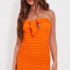 Robe Bustier Moulante Orange Texturée Nouée Sur Le Devant -Jolie Vêtue Soldes Magasin 62d43f25c6d09ad03abfacdc26047a562129a50a cmz4639 1