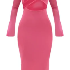 Robe Mi-longue Rose Moulante Découpée à Manches En Mesh -Jolie Vêtue Soldes Magasin 62f00a153533e382c9c30a9d0d57c09c5f6c2a81 cna1155 5