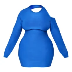 Plus Robe Moulante Bleu Vif à épaule Dénudée Et Manches Longues -Jolie Vêtue Soldes Magasin 63f9d35aa8e9624ec0d0a97f2dd61f7f0b1caa2d cnb4348 5