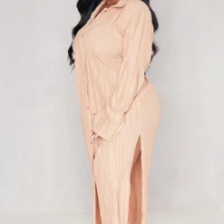 Plus Robe Chemise Mi-longue Oversize Gris Pierre Plissée -Jolie Vêtue Soldes Magasin 643851072996c2a3dddd1e62fcfa84eae5002bf4 cnd2866 3