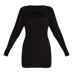 Robe Moulante Côtelée Noire à Découpe Et Manches Longues -Jolie Vêtue Soldes Magasin 6452e1765f3f7310ab73e23f8aa28bb6ecbd4480 cnc7081 5