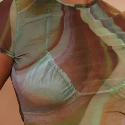 Plus Mini Robe De Plage Moulante En Mesh Multicolore Imprimé Abstrait Effet Marbré -Jolie Vêtue Soldes Magasin 6467564380db12b907fab578292a2ba813f27936 cmz9576 4