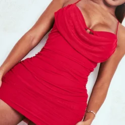 Shape Robe Moulante En Mesh Rouge à Col Bénitier Et Fronces Détail Bralette -Jolie Vêtue Soldes Magasin 647ab21286a589159a72c348df9166097da03849 cmz8645 4
