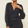 Robe Moulante En Mousseline De Soie Froncée Noire à Manches Longues -Jolie Vêtue Soldes Magasin 64885342641669deeb1063c432b081884cb58ac0 cmf2121 1