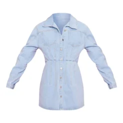 Robe En Jean Bleu Clair Délavé Cintrée à Détail Coutures -Jolie Vêtue Soldes Magasin 64d5afbfdd1f57d35a6b47f509cc9a0ed3b7358b cnc5724 5