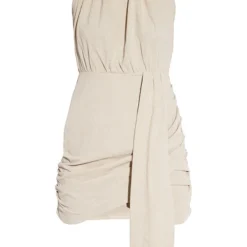 Robe Moulante Avoine Drapée Effet Lin -Jolie Vêtue Soldes Magasin 6532326047c15bfcb8298b2ccbe97a96490258cd CMS9329 5