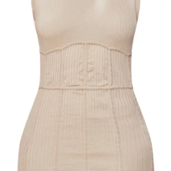 Robe Moulante Côtelée Gris Pierre à Corset Et Détail Coutures -Jolie Vêtue Soldes Magasin 65922eb4252a4593e0641875b02142e196644c38 cnd5499 5