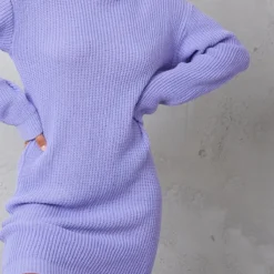 Robe Pull Oversize Lilas En Maille Chunky à Col Roulé -Jolie Vêtue Soldes Magasin 65f3a59703b9679c408c86bf50788d6f1ddef7f7 cnc3505 4
