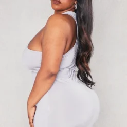 Plus Robe Moulante Asymétrique Grise Découpée -Jolie Vêtue Soldes Magasin 661fa8920ed52fd0a4b5dc3c4fded8db0a39fa13 cnd2482 2