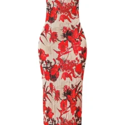 Robe Longue Plissée Nude Fleurie à Bretelles -Jolie Vêtue Soldes Magasin 66509bae26e2e4d0ee2111c035995d40bfd3c2a8 cna1286 6