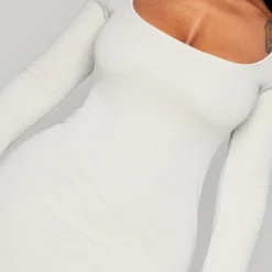 Shape Robe Texturée Bleu-vert à Col Carré Et Manches Longues -Jolie Vêtue Soldes Magasin 668150d4d03769264106dad701870b533cf5176b cnd0576 4