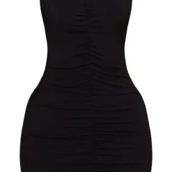 Petite Robe Côtelée Froncée Noire à Dos Nageur -Jolie Vêtue Soldes Magasin 672300d03c635dbc468774a468c3d465e481cf35 cmw5881 6