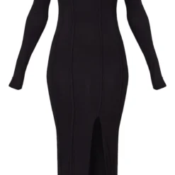 Robe Mi-longue En Jersey Noir à Liserés Contrastants Et Col Bardot -Jolie Vêtue Soldes Magasin 672c8cdf4e73a08a0b00f92e5a436b3e1a37a949 cnb9586 5