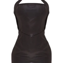 Robe Moulante Noire Satinée Croisée Dans Le Cou -Jolie Vêtue Soldes Magasin 67a40923f4436a96926c391fcef3d79a09d1151a cne1391 5