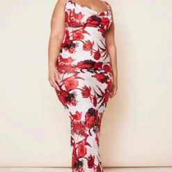 Plus Robe Longue Plissée Nude à Fleurs Imprimées à Bretelles -Jolie Vêtue Soldes Magasin 681fbe4d96f8844e82d2ae6a3f45362664d4452e cne5089 3