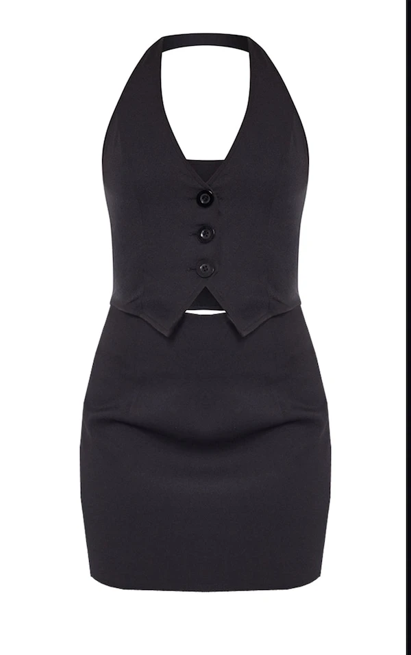 Robe Dos Nu Moulante En Maille Noire Sans Manches 7 Robe Dos Nu Moulante En Maille Noire Sans Manches – Image 5