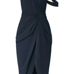 Robe Mi-longue En Mousseline De Soie Noire à Bretelle Asymétrique Et Drapé -Jolie Vêtue Soldes Magasin 6840b68f07058808376f19ad04c31366e34ed2f0 cnb3726 5
