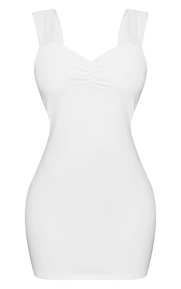 Petite Mini Robe Moulante Blanche à Bretelles 7 Petite Mini Robe Moulante Blanche à Bretelles – Image 5