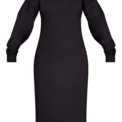 Robe Sweat Longue Noire à Col Montant Et Doublure En Polaire -Jolie Vêtue Soldes Magasin 6943514cf0c761902e903971dad420f13c9c64bf cnc8353 5