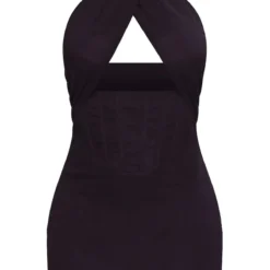 Robe Moulante En Mousseline De Soie Noire Dos Nu Croisé à Ourlet En Dentelle -Jolie Vêtue Soldes Magasin 698b1fb95366842994b9aa8cc00159b95dc1d6ae cnd0369 5