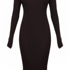 Robe Mi-longue En Jersey Chocolat à Bretelles Et Manches Longues -Jolie Vêtue Soldes Magasin 6996e5c7389aadf6ec937c81c7b6da4571e0a642 cnc2915 5