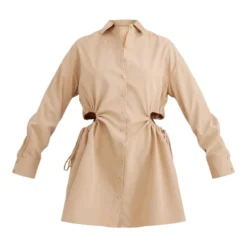 Robe Chemise Gris Pierre à Taille Froncée Et Découpée -Jolie Vêtue Soldes Magasin 699bdcd602fd264b984728ece27d914927986cfb cnd4384 5