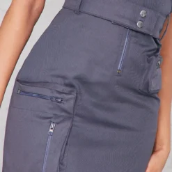 Robe Moulante Cargo Gris Anthracite à Ceinture Et Poches Zippées -Jolie Vêtue Soldes Magasin 6a7571cc82f284f37505c542965b07688651f080 cnb7180 4