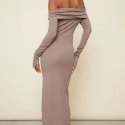 Robe Longue Repliée Taupe à Manches Froncées -Jolie Vêtue Soldes Magasin 6a8429cac7b077766086c1788c6e04f6c55bd30f cnd0008 2